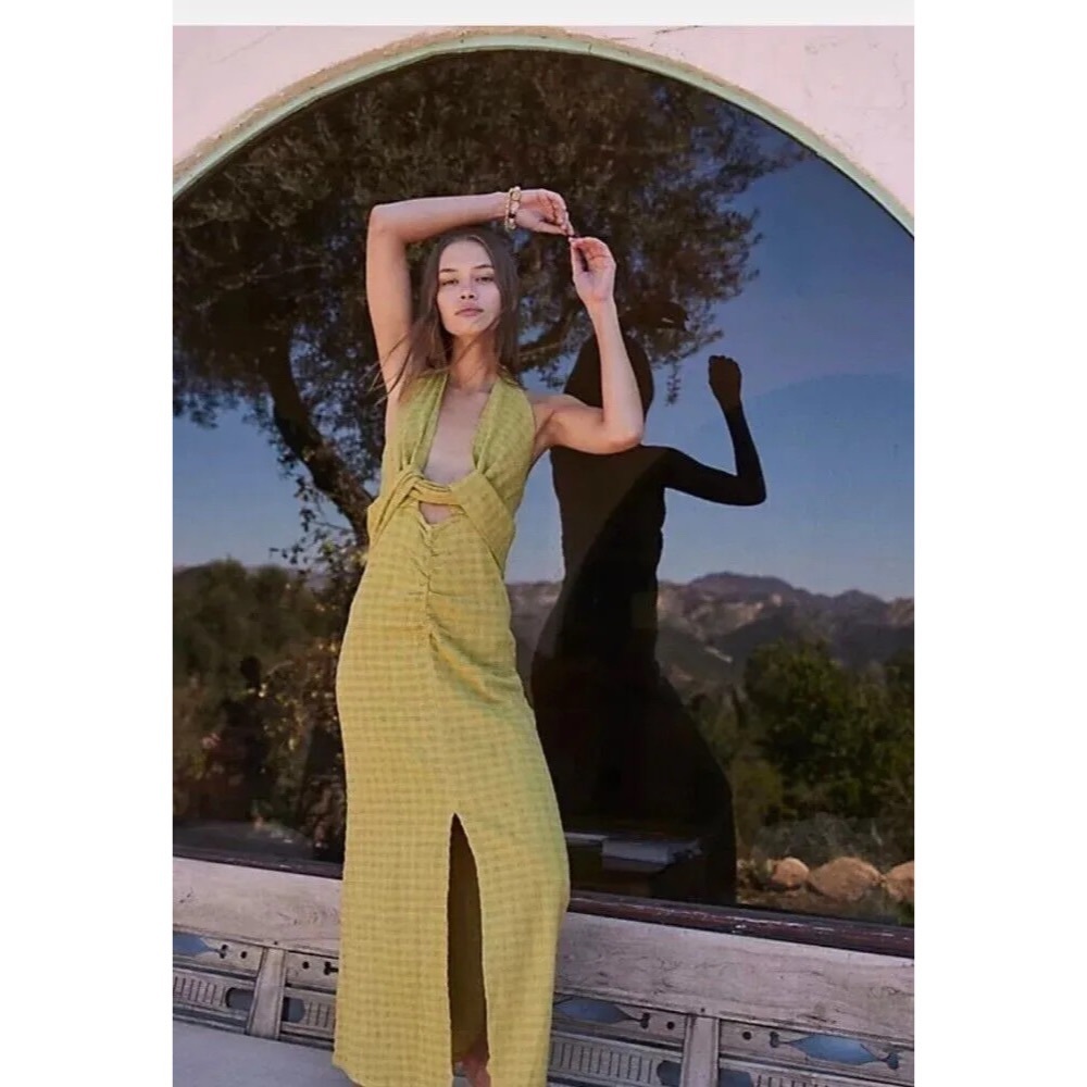Free People Nya Maxi Dress Lime Green Size Large